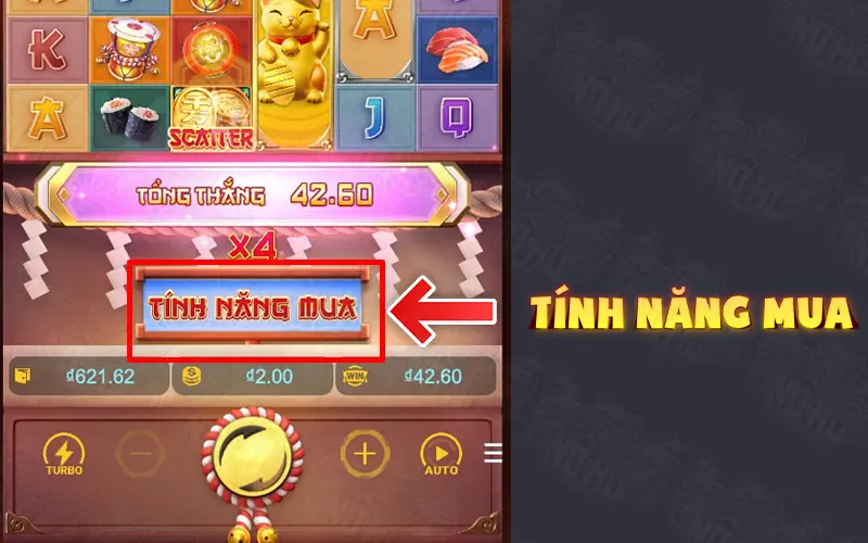 Tính năng mua trong game nổ hũ Neko may mắn